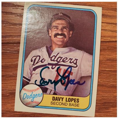 Davey Lopes TTM 1981 Fleer