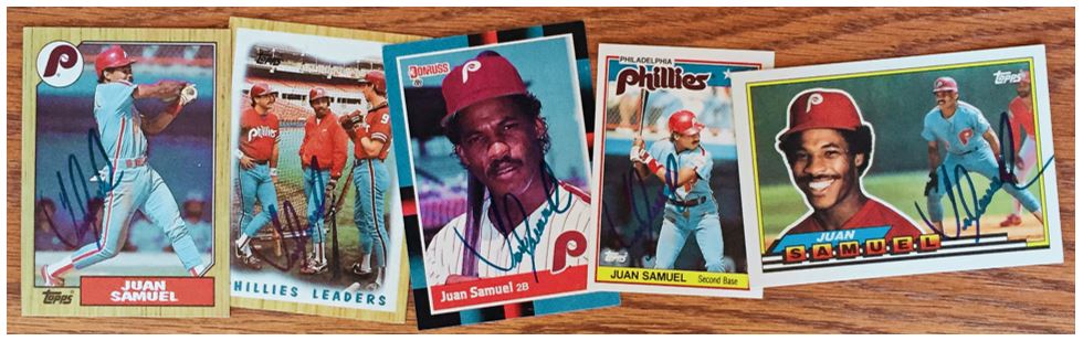 Juan Samuel Autographed Signed Philadelphia Phillies 1988 Topps Card -  Autographs