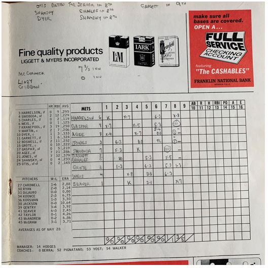 Late 60's Mets Scorebooks