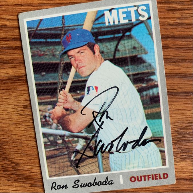 Ron Swoboda autographed baseball card (New York Mets) 1968